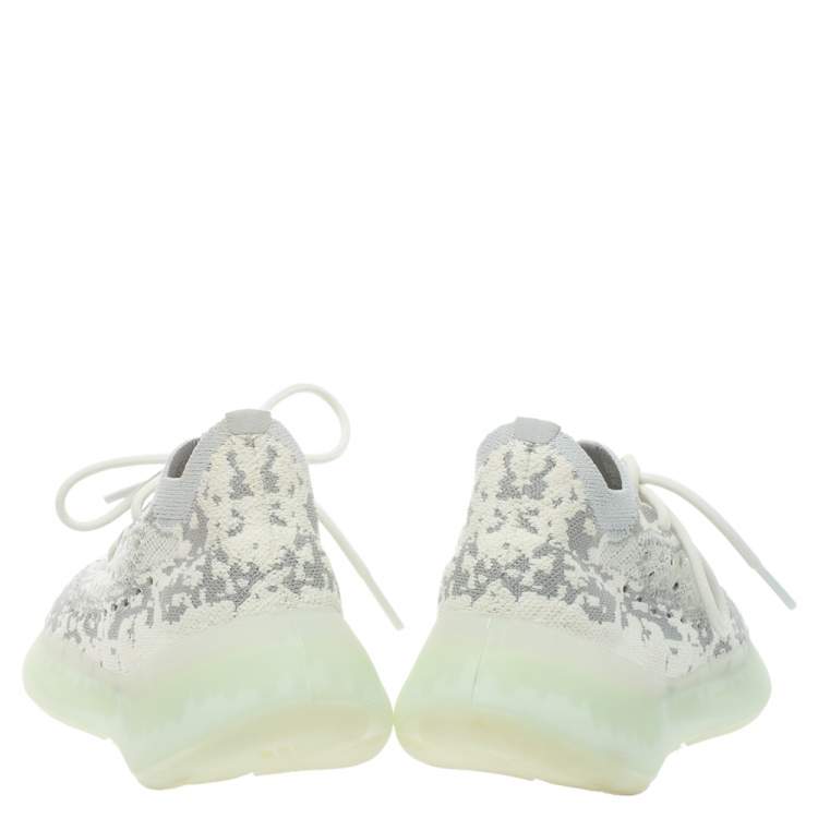 Pre Owned Yeezy x adidas Grey/White Cotton Knit Boost 380 Alien Sneakers Size 38