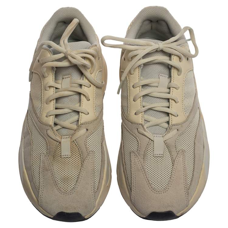 Pre Owned Yeezy x Adidas White Leather, Suede And Mesh Boost 700 Analog Sneakers Size 44