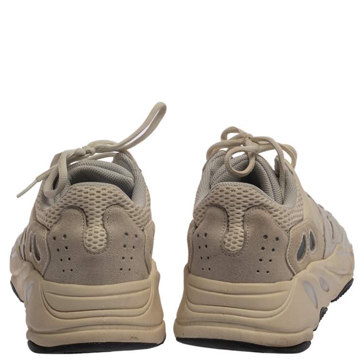 Pre Owned Yeezy x Adidas White Leather, Suede And Mesh Boost 700 Analog Sneakers Size 44