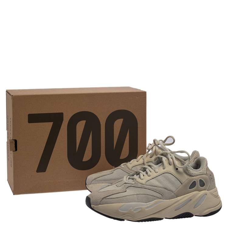 Pre Owned Yeezy x Adidas White Leather, Suede And Mesh Boost 700 Analog Sneakers Size 44