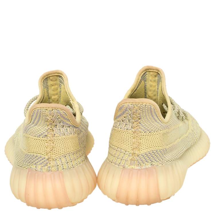 Pre Owned Yeezy x Adidas Yellow Cotton Knit Boost 350 V2 'Antlia' Sneakers Size 37.5
