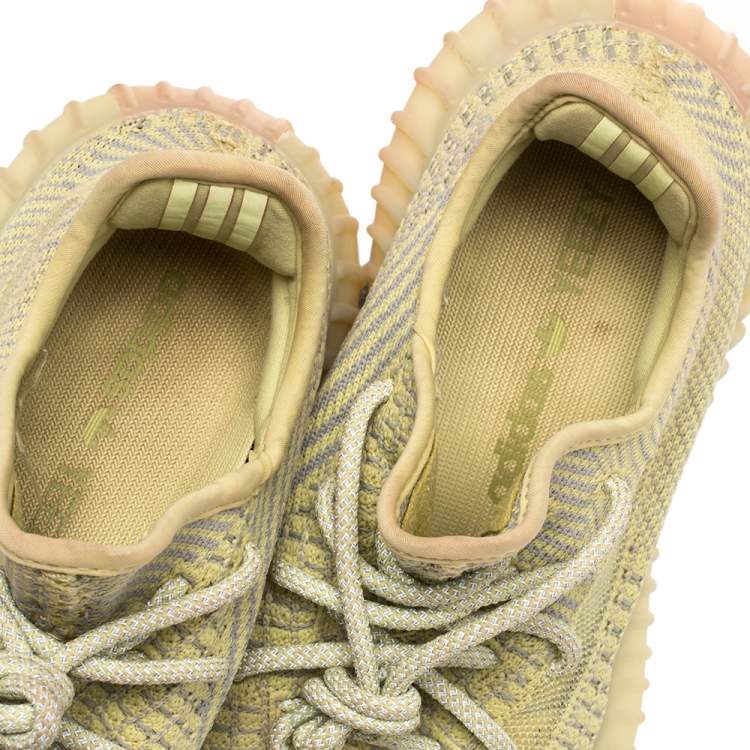 Pre Owned Yeezy x Adidas Yellow Cotton Knit Boost 350 V2 'Antlia' Sneakers Size 37.5