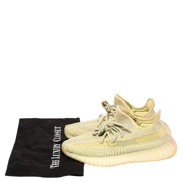 Pre Owned Yeezy x Adidas Yellow Cotton Knit Boost 350 V2 'Antlia' Sneakers Size 37.5