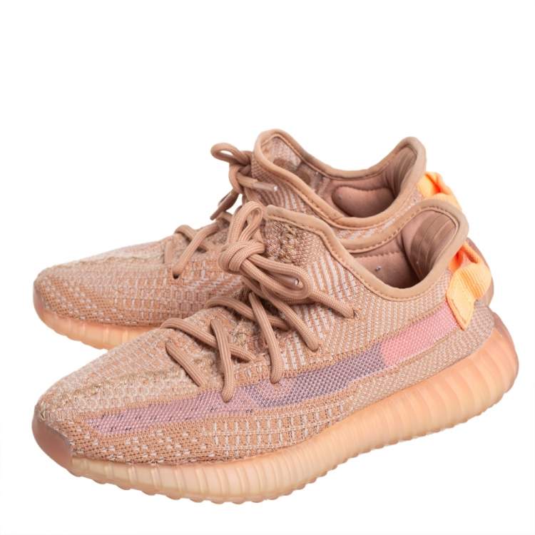 Pre Owned Yeezy x adidas Clay Knit Fabric Boost 350 V2 Sneakers Size 36 2/3