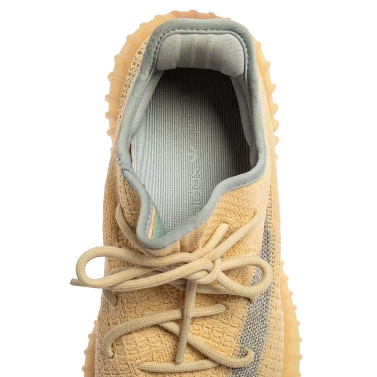 Pre Owned  Yeezy x Adidas Beige Cotton Knit Boost 350 V2 Sneakers Size 40.5