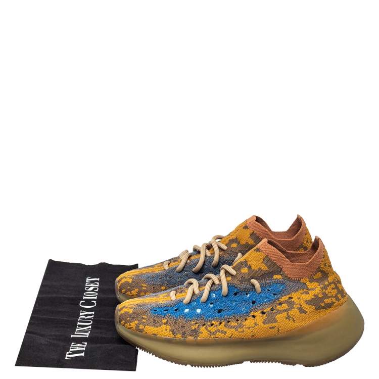 Pre Owned Yeezy x adidas Multicolor Knit Fabric Boost 380 Oat Reflective Low Top Sneakers Size 38