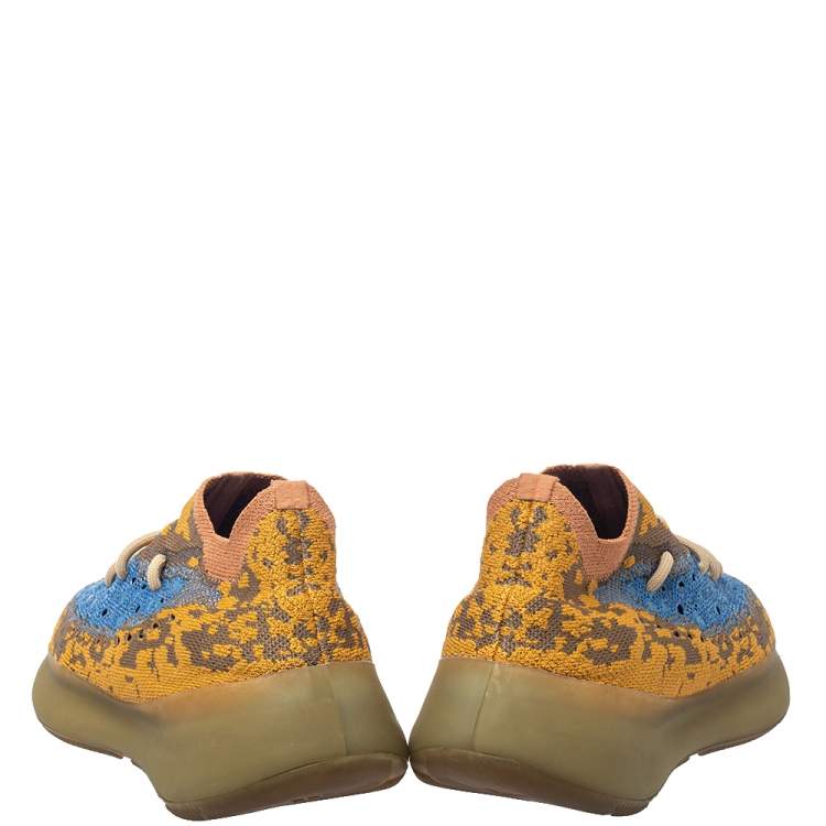 Pre Owned Yeezy x adidas Multicolor Knit Fabric Boost 380 Oat Reflective Low Top Sneakers Size 38