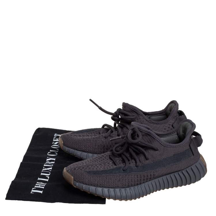 Pre Owned Yeezy x adidas Black Knit Fabric Boost 350 V2 Low Top Sneakers Size 38