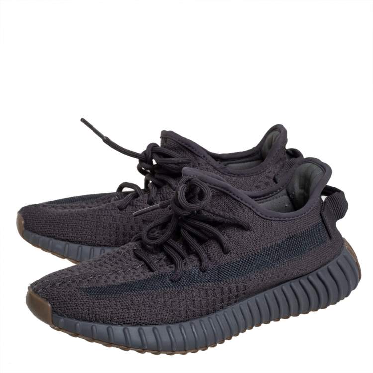 Pre Owned Yeezy x adidas Black Knit Fabric Boost 350 V2 Low Top Sneakers Size 38