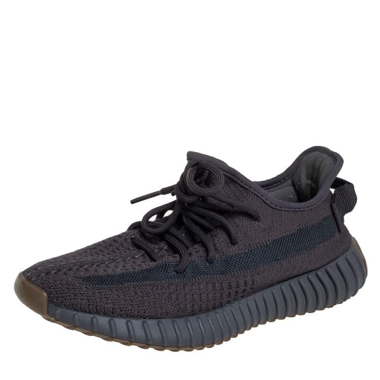 Pre Owned Yeezy x adidas Black Knit Fabric Boost 350 V2 Low Top Sneakers Size 38
