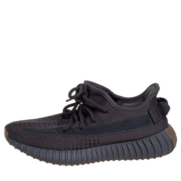 Pre Owned Yeezy x adidas Black Knit Fabric Boost 350 V2 Low Top Sneakers Size 38