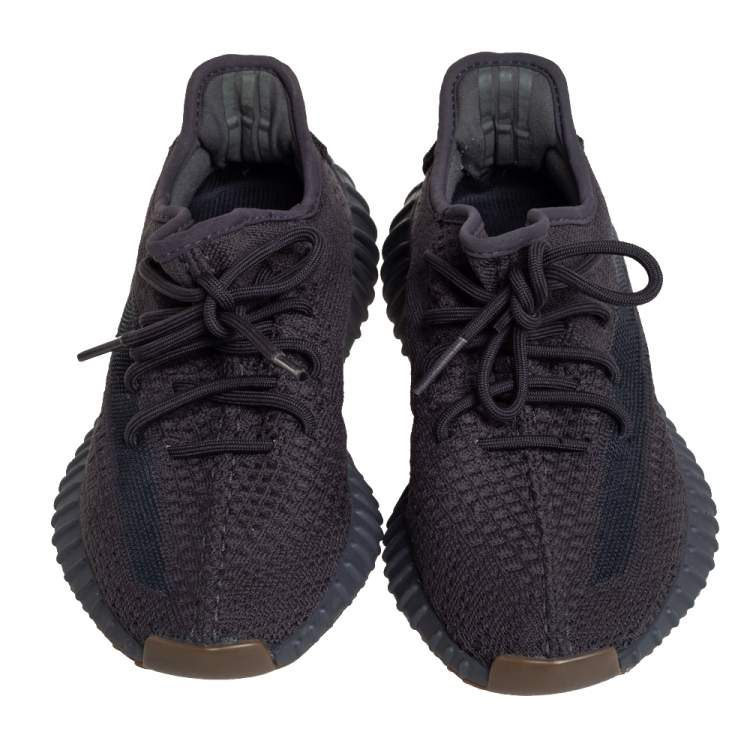 Pre Owned Yeezy x adidas Black Knit Fabric Boost 350 V2 Low Top Sneakers Size 38