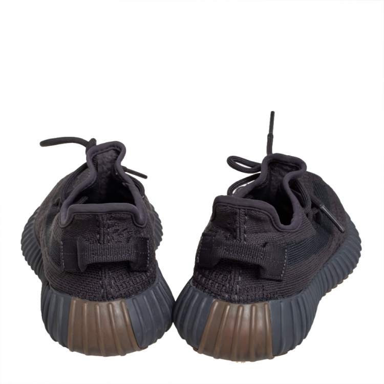 Pre Owned Yeezy x adidas Black Knit Fabric Boost 350 V2 Low Top Sneakers Size 38