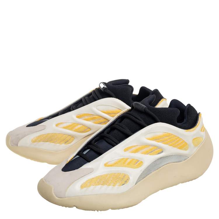 مملوكة مسبقًا Yeezy x adidas Beige/Yellow Mesh And Polyurethane 700 V3 Safflower Sneakers Size 42 2/3
