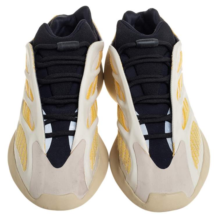 مملوكة مسبقًا Yeezy x adidas Beige/Yellow Mesh And Polyurethane 700 V3 Safflower Sneakers Size 42 2/3