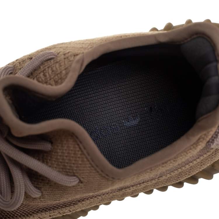 Pre Owned Yeezy x adidas Brown Knit Fabric Boost 350 V2  Earth Sneakers Size 39 1/3