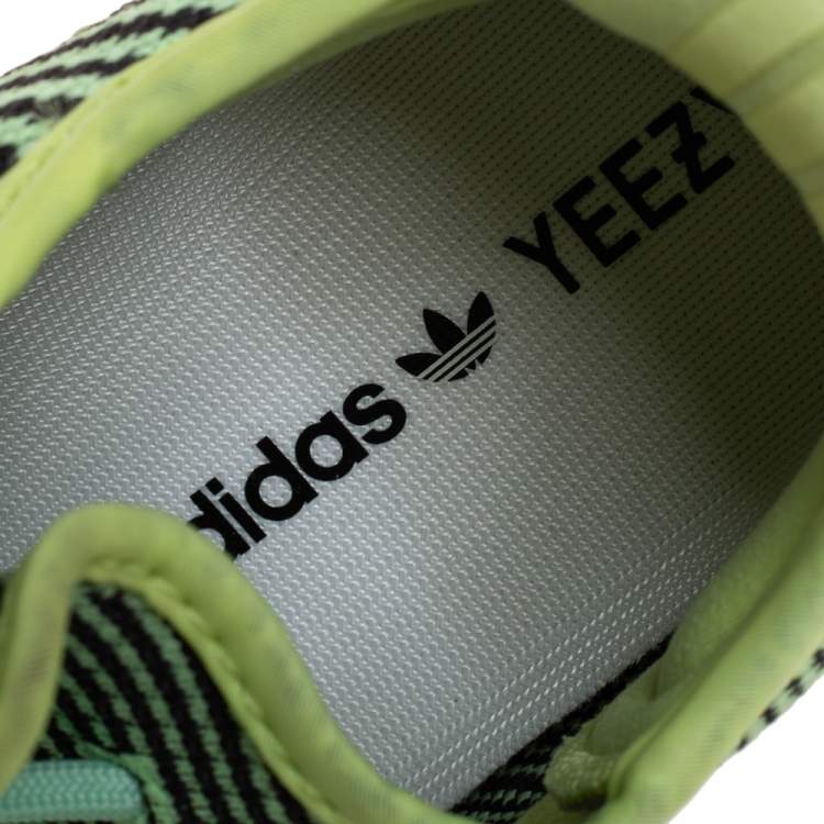 Pre Owned Yeezy x Adidas Green Knit Fabric Boost 350 V2 Yeezreel Size 38