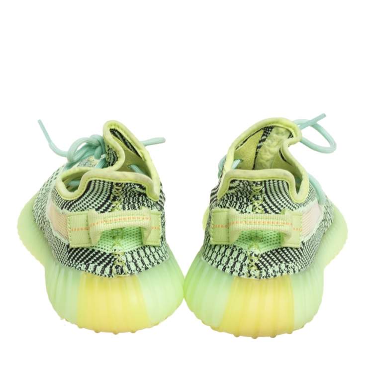 Pre Owned Yeezy x Adidas Green Knit Fabric Boost 350 V2 Yeezreel Size 38