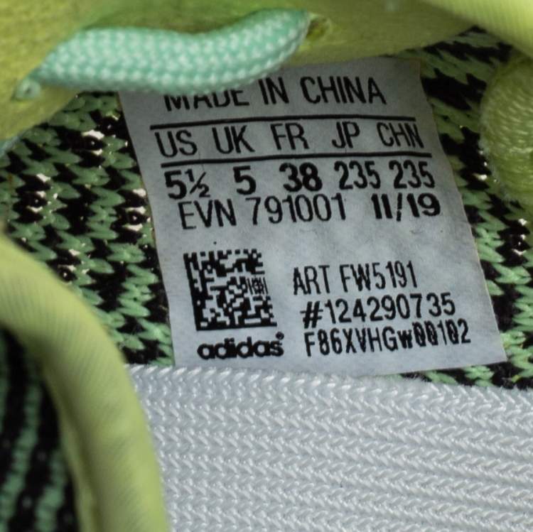 Pre Owned Yeezy x Adidas Green Knit Fabric Boost 350 V2 Yeezreel Size 38