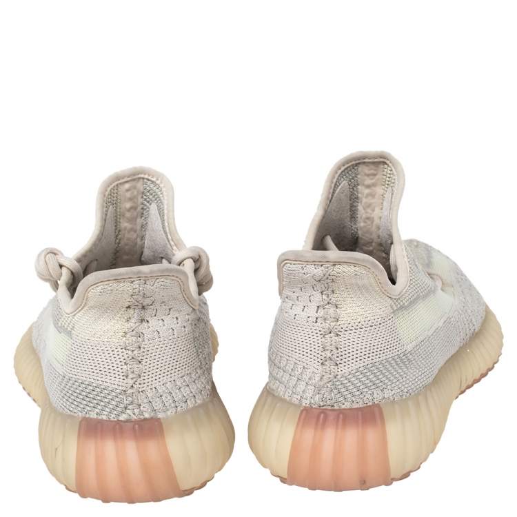 مملوكة مسبقًا Yeezy x adidas Green Knit Fabric Boost 350 V2 Citrin Sneakers Size 41 1/3