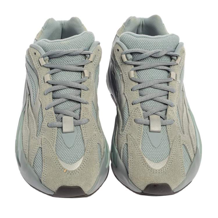 Pre Owned Yeezy x Adidas Hospital Blue Mesh And Suede Boost 700 V2 Sneakers Size 38
