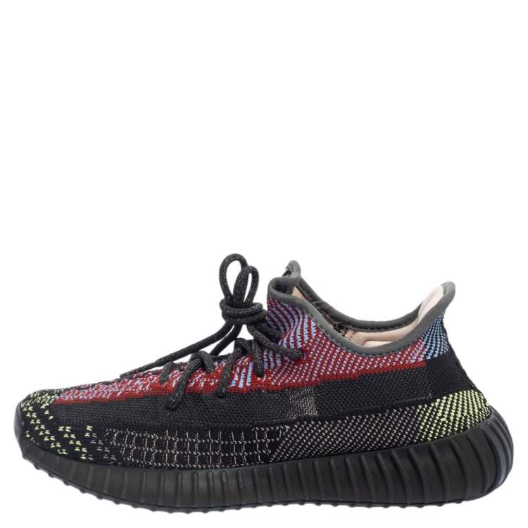 Pre Owned Yeezy x Adidas Multicolor Knit Fabric Boost 350 V2 Yecheil (Non-Reflective) Sneakers Size 41.5