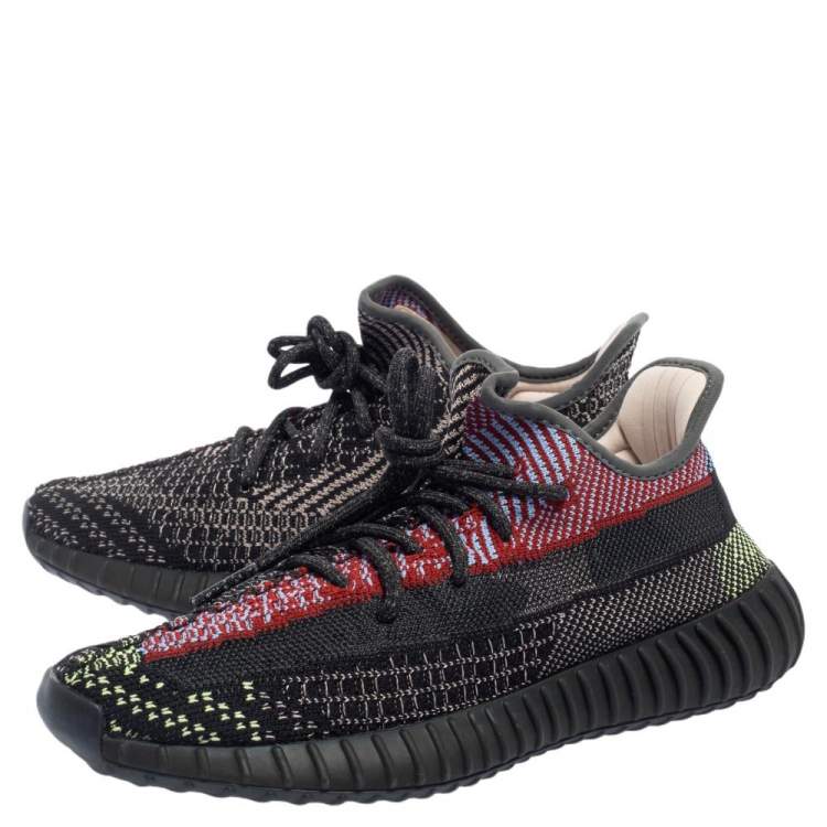 Pre Owned Yeezy x Adidas Multicolor Knit Fabric Boost 350 V2 Yecheil (Non-Reflective) Sneakers Size 41.5