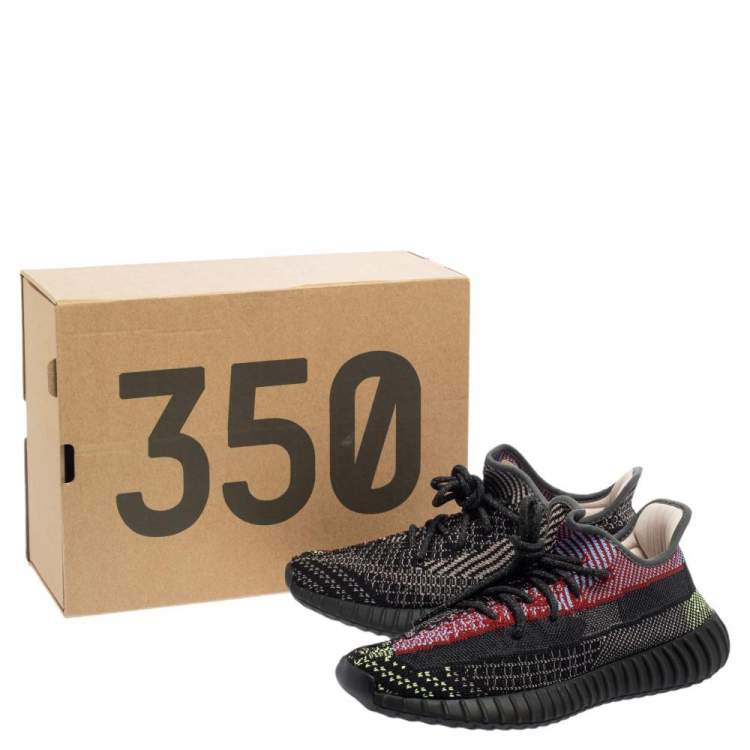 Pre Owned Yeezy x Adidas Multicolor Knit Fabric Boost 350 V2 Yecheil (Non-Reflective) Sneakers Size 41.5
