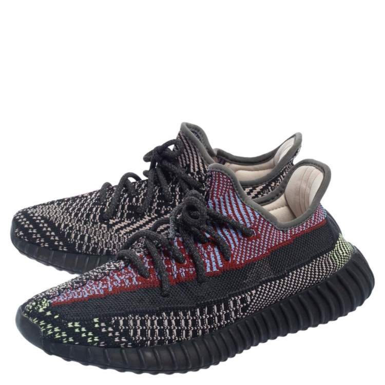 Pre Owned Adidas Yeezy Boost 350 V2 Yecheil Multicolor Knit Fabric (Non-Reflective) Size 39 1/3