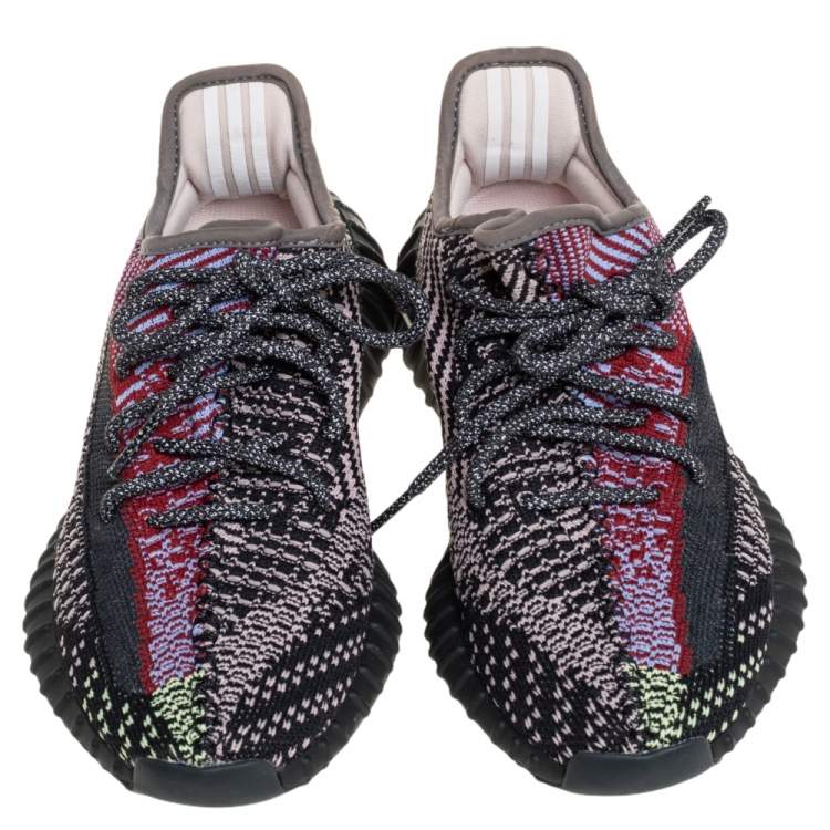 Pre Owned Yeezy x Adidas Multicolor Knit Fabric Boost 350 V2 Yecheil Sneakers Size FR38