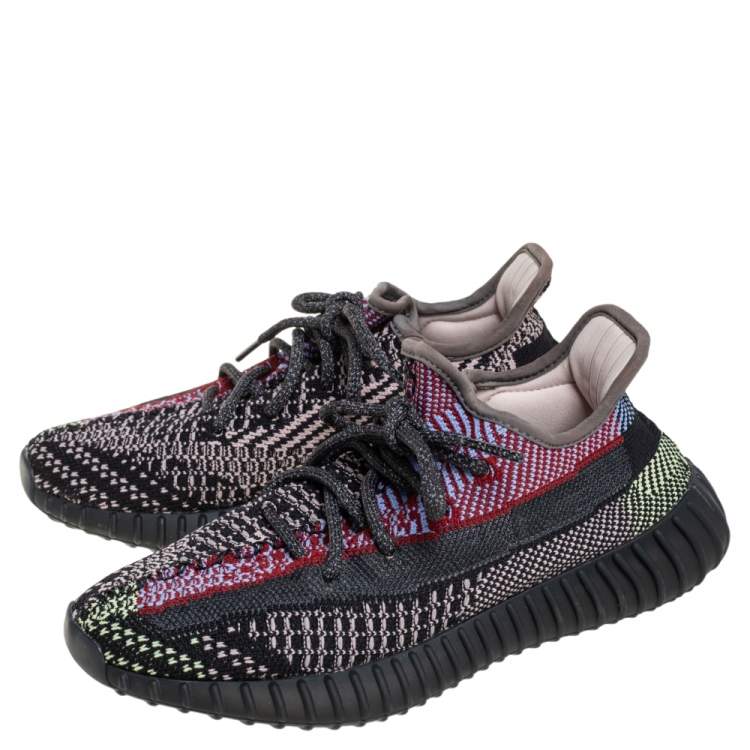 Pre Owned Yeezy x Adidas Multicolor Knit Fabric Boost 350 V2 Yecheil Sneakers Size FR38