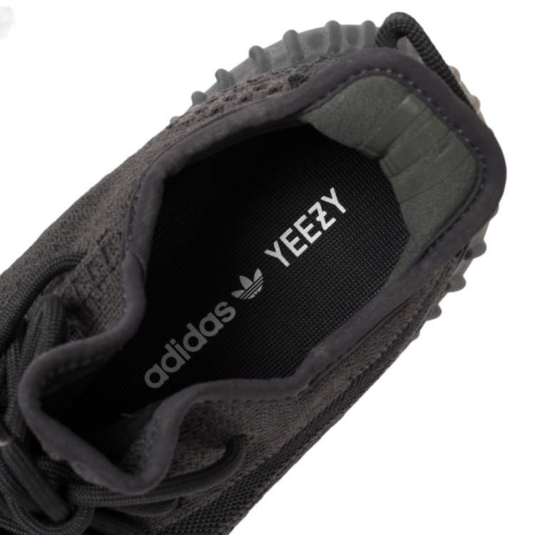 Pre Owned Yeezy x Adidas Dark Grey Cotton Knit Boost 350 V2 Cinder Sneakers Size 40 2/3