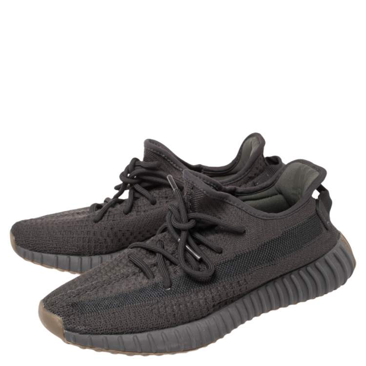 Pre Owned Yeezy x Adidas Dark Grey Cotton Knit Boost 350 V2 Cinder Sneakers Size 40 2/3