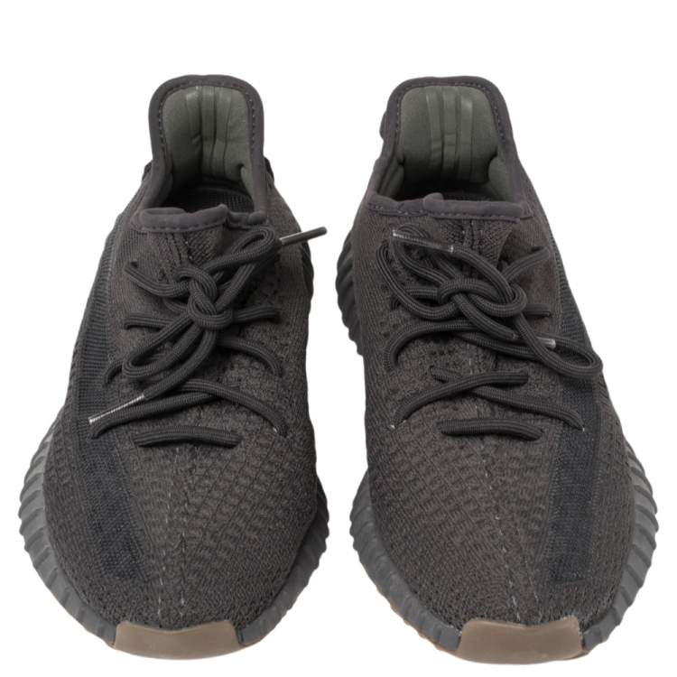 Pre Owned Yeezy x Adidas Dark Grey Cotton Knit Boost 350 V2 Cinder Sneakers Size 40 2/3