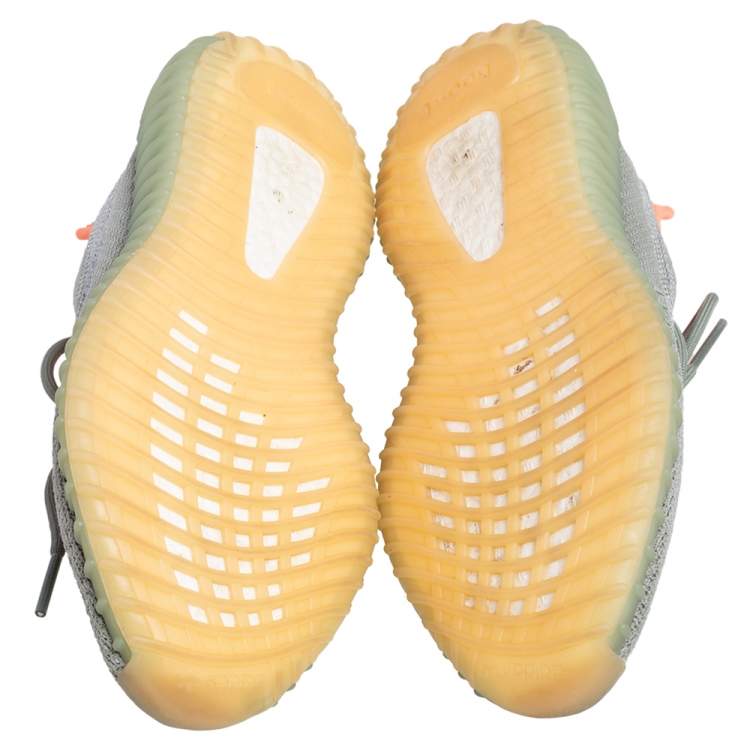 Pre Owned Yeezy x Adidas Green/Grey Cotton Knit Fabric Boost 350 V2 Desert Sage Sneakers Size 37.5