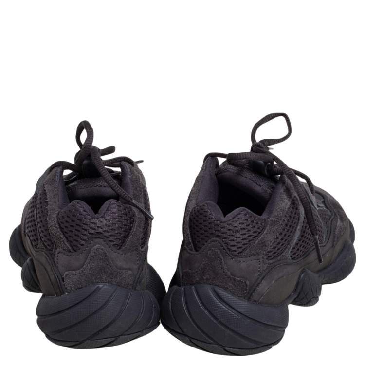 مملوكة مسبقًا Yeezy x Adidas Dark Grey Suede and Mesh Yeezy 700 Utility Black Sneakers Size 38