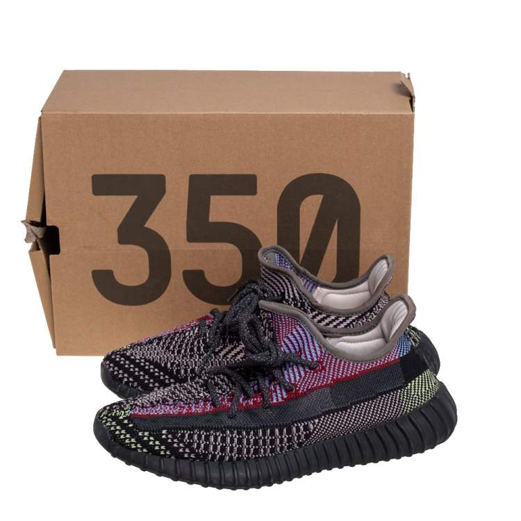 مملوكة مسبقًا Yeezy x Adidas Multicolor Knit Fabric Boost 350 V2 Yecheil (Non-Reflective) Sneakers Size 41 1/3