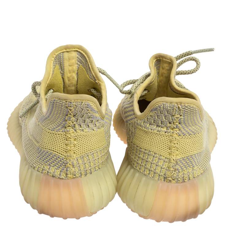 Pre Owned Yeezy x Adidas Yellow Cotton Knit Boost 350 V2 Marsh Sneakers Size 38 2/3