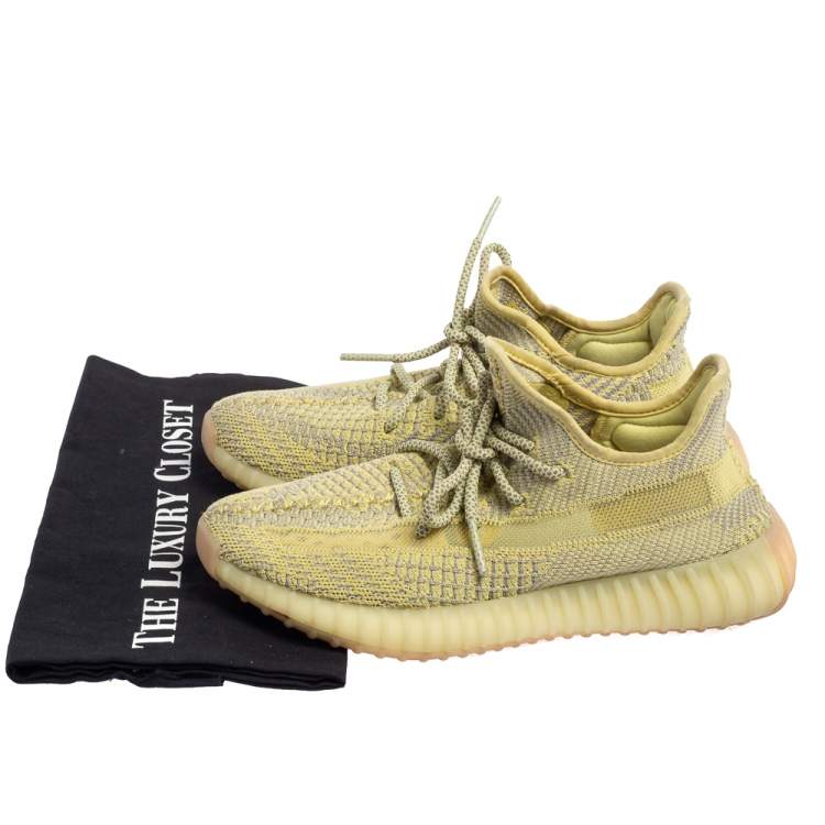 Pre Owned Yeezy x Adidas Yellow Cotton Knit Boost 350 V2 Marsh Sneakers Size 38 2/3
