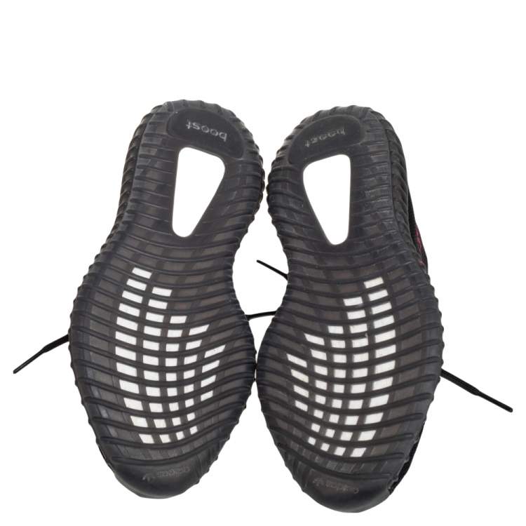 مملوكة مسبقًا Yeezy x adidas Black Knit Fabric Boost 350 V2 Low Top Sneakers Size 41 1/3