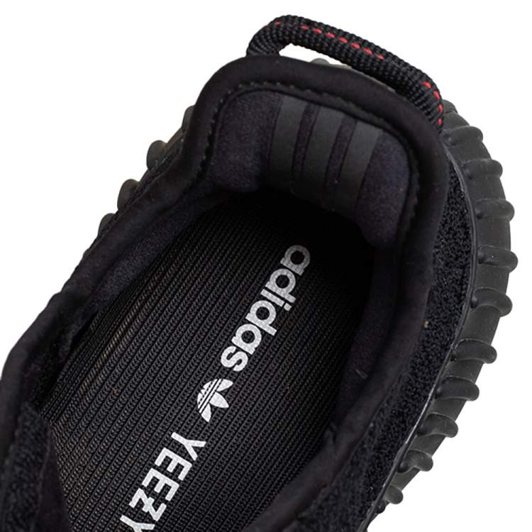 مملوكة مسبقًا Yeezy x adidas Black Knit Fabric Boost 350 V2 Low Top Sneakers Size 41 1/3