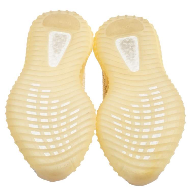 مملوكة مسبقًا Yeezy Cream/White Knit Fabric 350 V2 Natural Sneakers 38 2/3