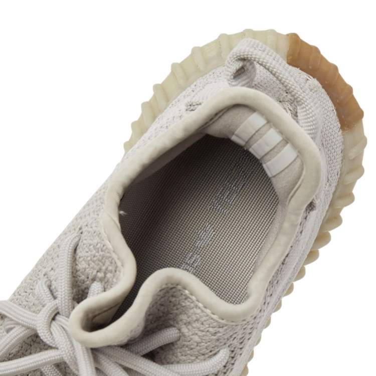 Pre Owned Yeezy x adidas Grey Knit Fabric Boost 350 V2 Sesame Sneakers Size 36