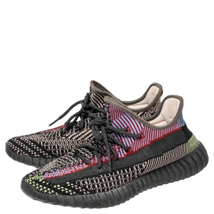 مملوكة مسبقًا Yeezy x Adidas Multicolor Knit Fabric Boost 350 V2 Yecheil (Reflective) Sneakers 41.5