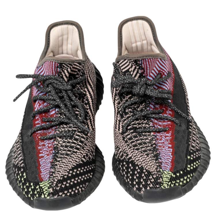 مملوكة مسبقًا Yeezy x Adidas Multicolor Knit Fabric Boost 350 V2 Yecheil (Reflective) Sneakers 41.5