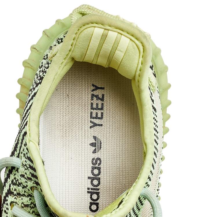 Pre Owned Yeezy x adidas Green Knit Fabric Boost 350 V2  Yeezreel Low Top Sneakers Size 37 1/3