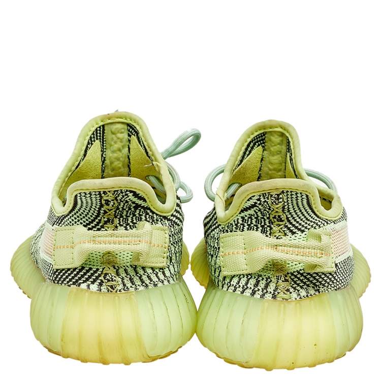 Pre Owned Yeezy x adidas Green Knit Fabric Boost 350 V2  Yeezreel Low Top Sneakers Size 37 1/3