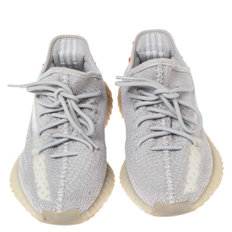 مملوكة مسبقًا Yeezy x adidas Grey Knit Fabric Boost 350 V2 Tail Light Sneakers Size 39 1/3