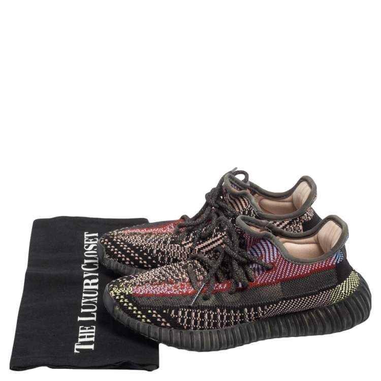 Pre Owned Yeezy x adidas Multicolor Knit Fabric Boost 350 V2 Yecheil Sneakers Size 37