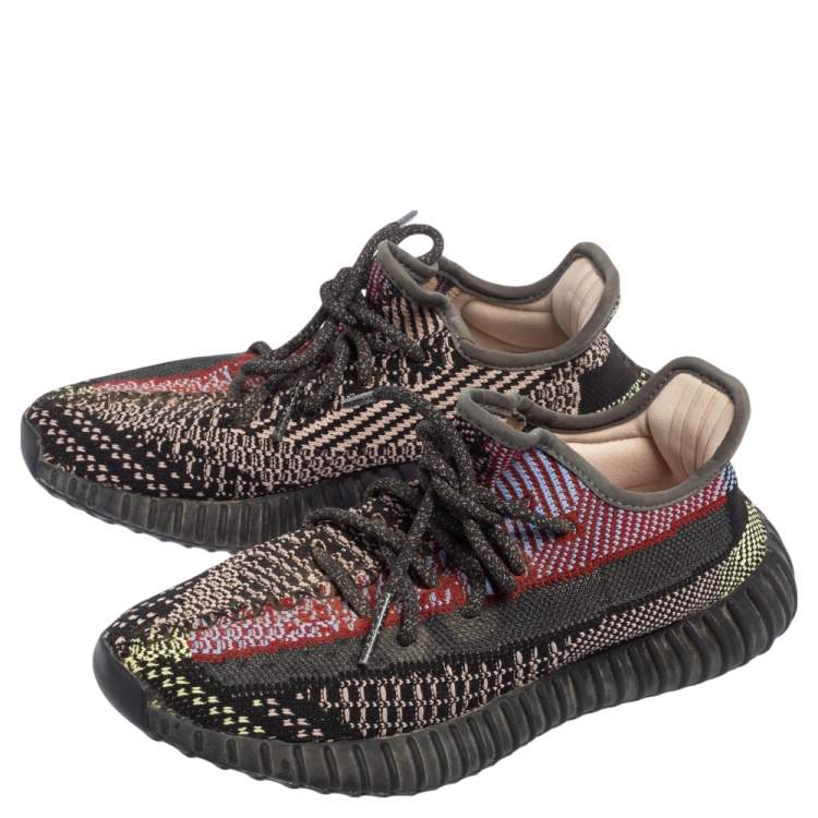 Pre Owned Yeezy x adidas Multicolor Knit Fabric Boost 350 V2 Yecheil Sneakers Size 37